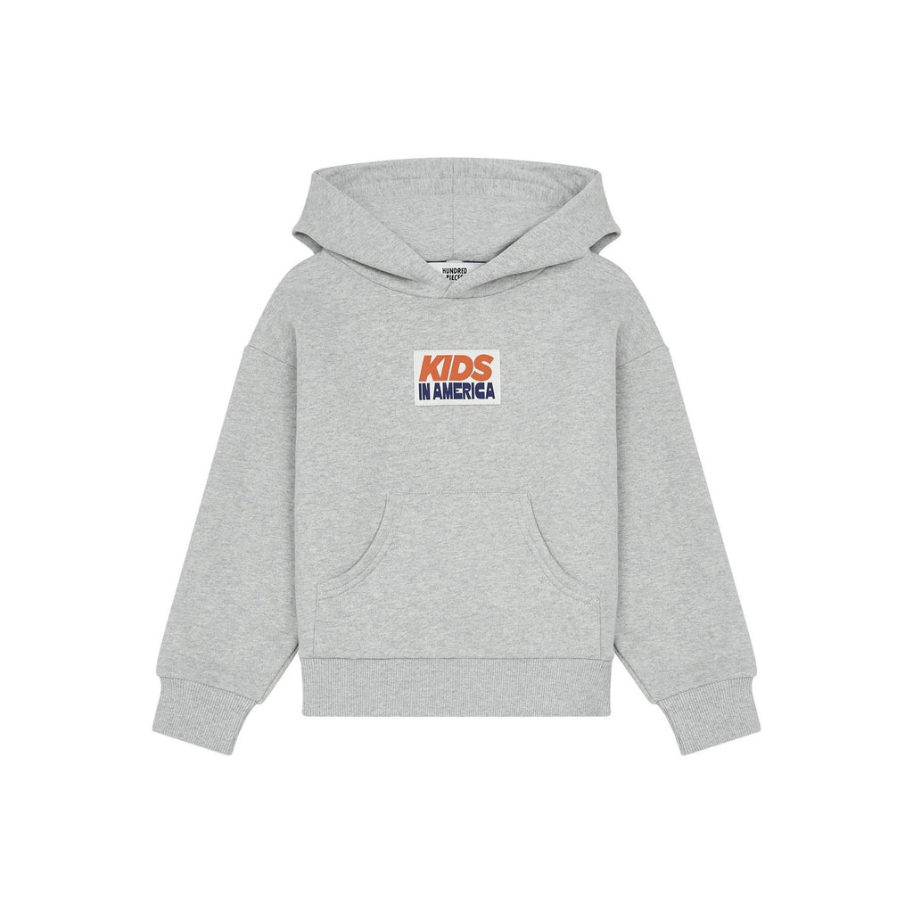 Hundred Pieces - Kids In America Organic Cotton Hoodie - Anthracite Grey Marl - Boy