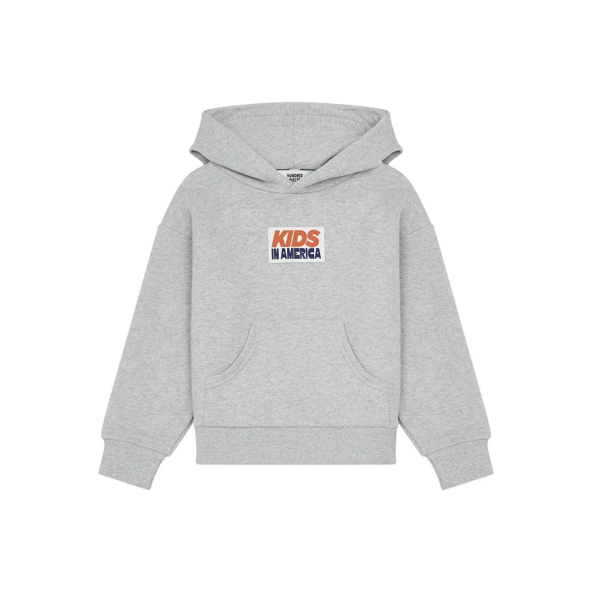 Hundred Pieces - Kids In America Organic Cotton Hoodie - Anthracite Grey Marl - Boy