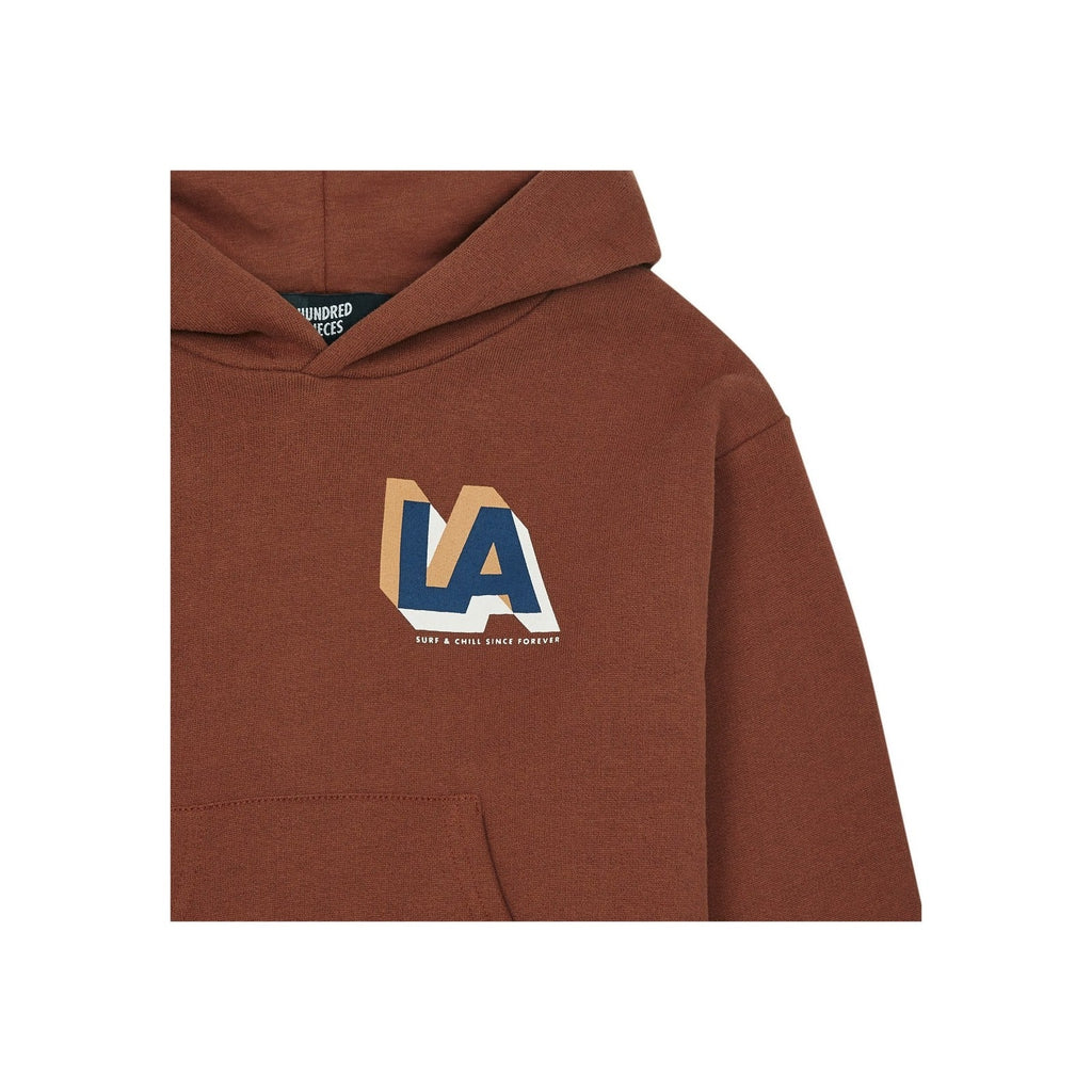 Hoodie La Surf Coton Bio - Rouille - Garçon