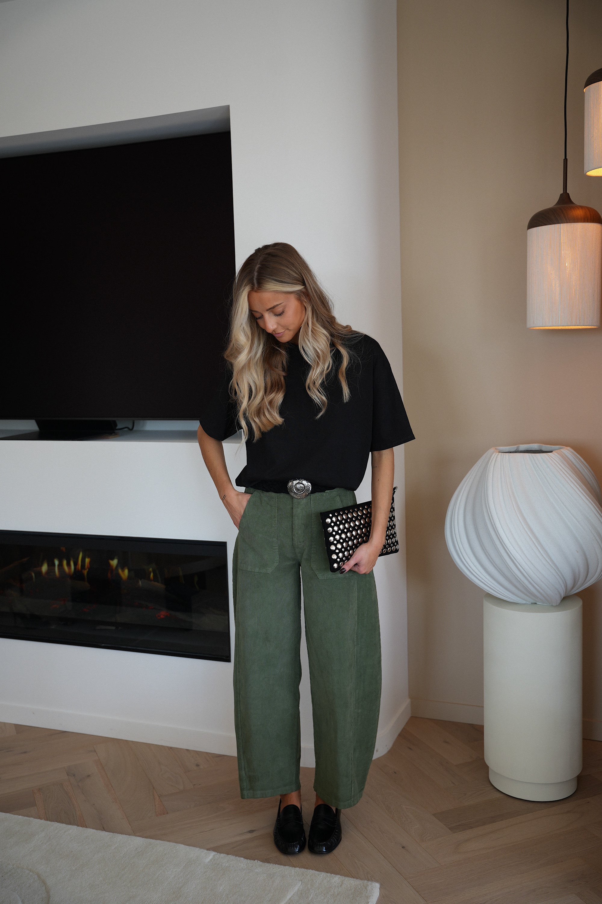 Pantalon Velours Elly - Kaki