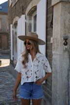 Camisa bordada Wendy - Blanco