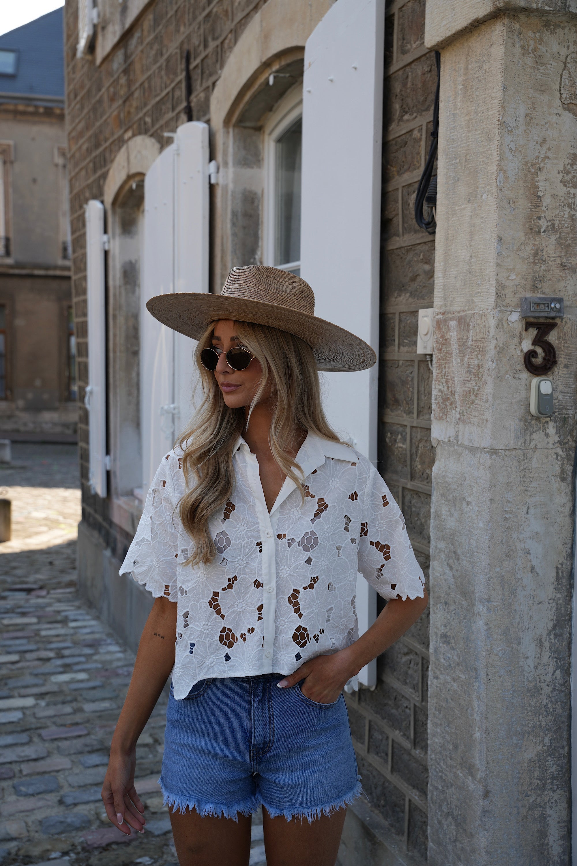 Camisa bordada Wendy - Blanco