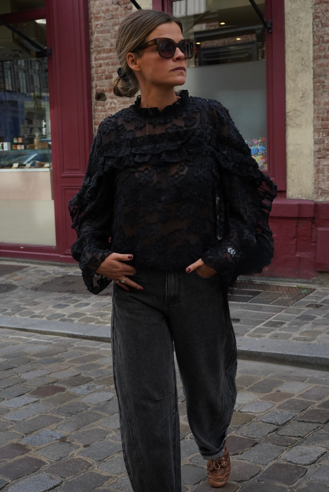 Blouse Salomé Transparent Noir