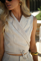 Camila Crossover Top - Beige