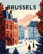 Pintura por números - Póster vintage de Bruselas