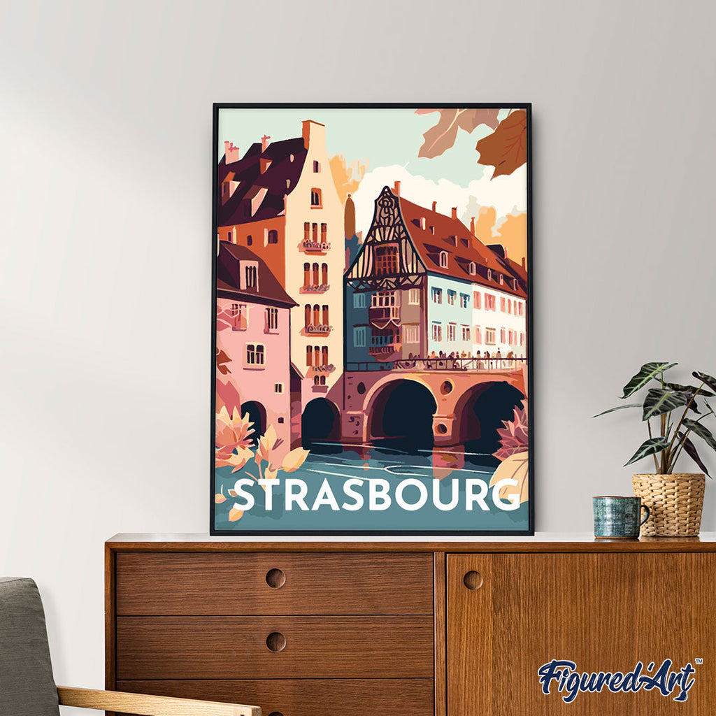 Pintura por números - Cartel vintage de Estrasburgo