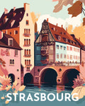 Pintura por números - Cartel vintage de Estrasburgo