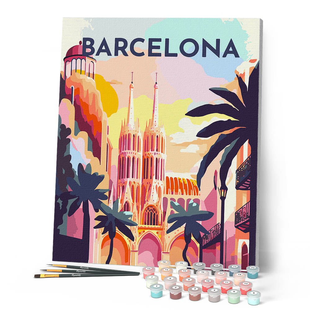 Peinture Par Numéros - Affiche Vintage Barcelone