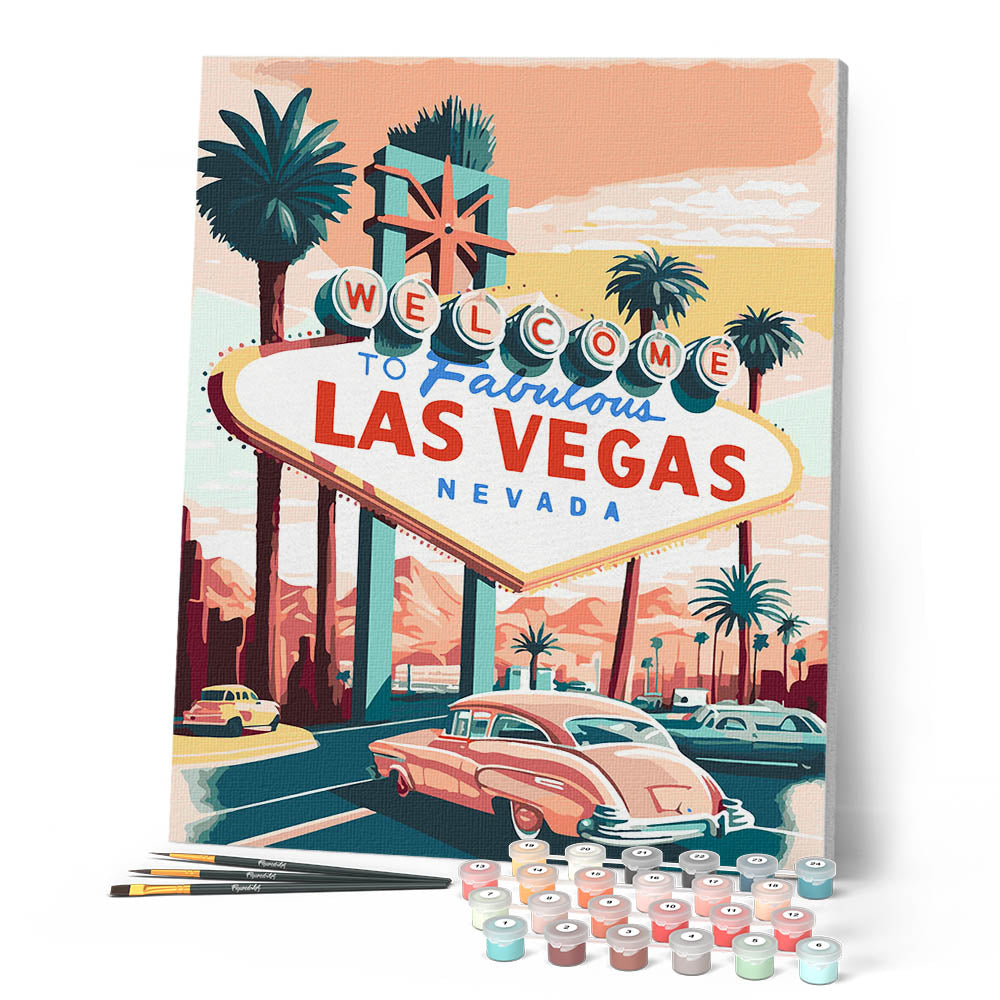 Paint By Numbers - Vintage Las Vegas Poster
