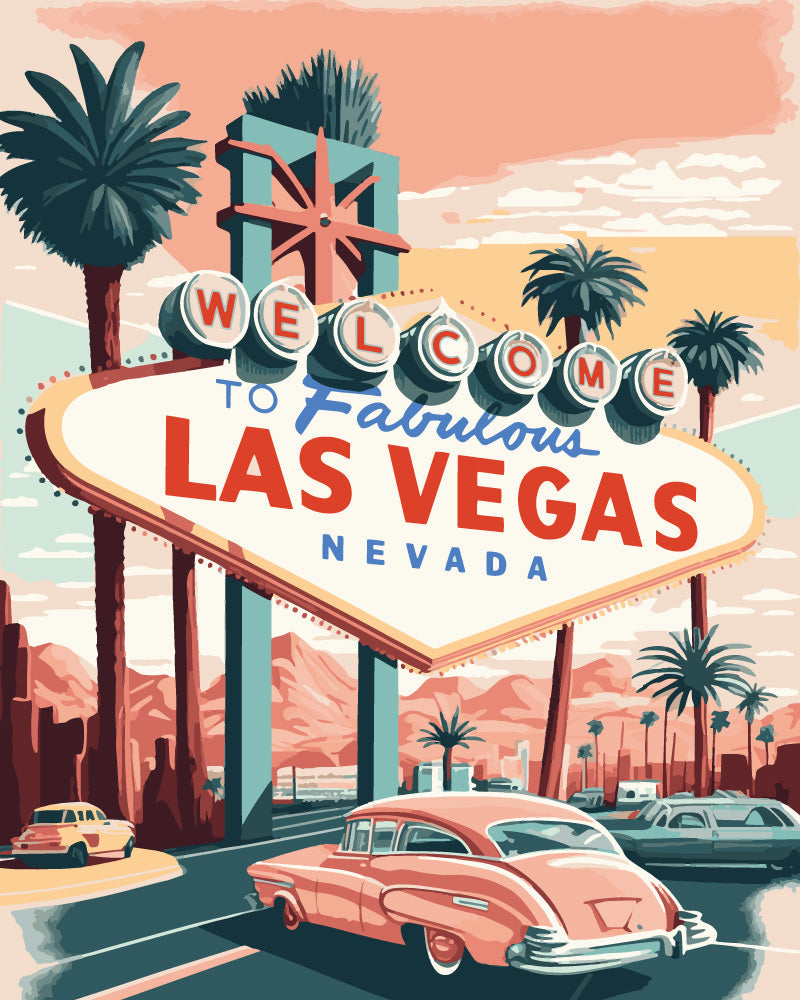 Paint By Numbers - Vintage Las Vegas Poster