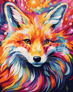 Paint By Numbers - Abstract Coloured Fox