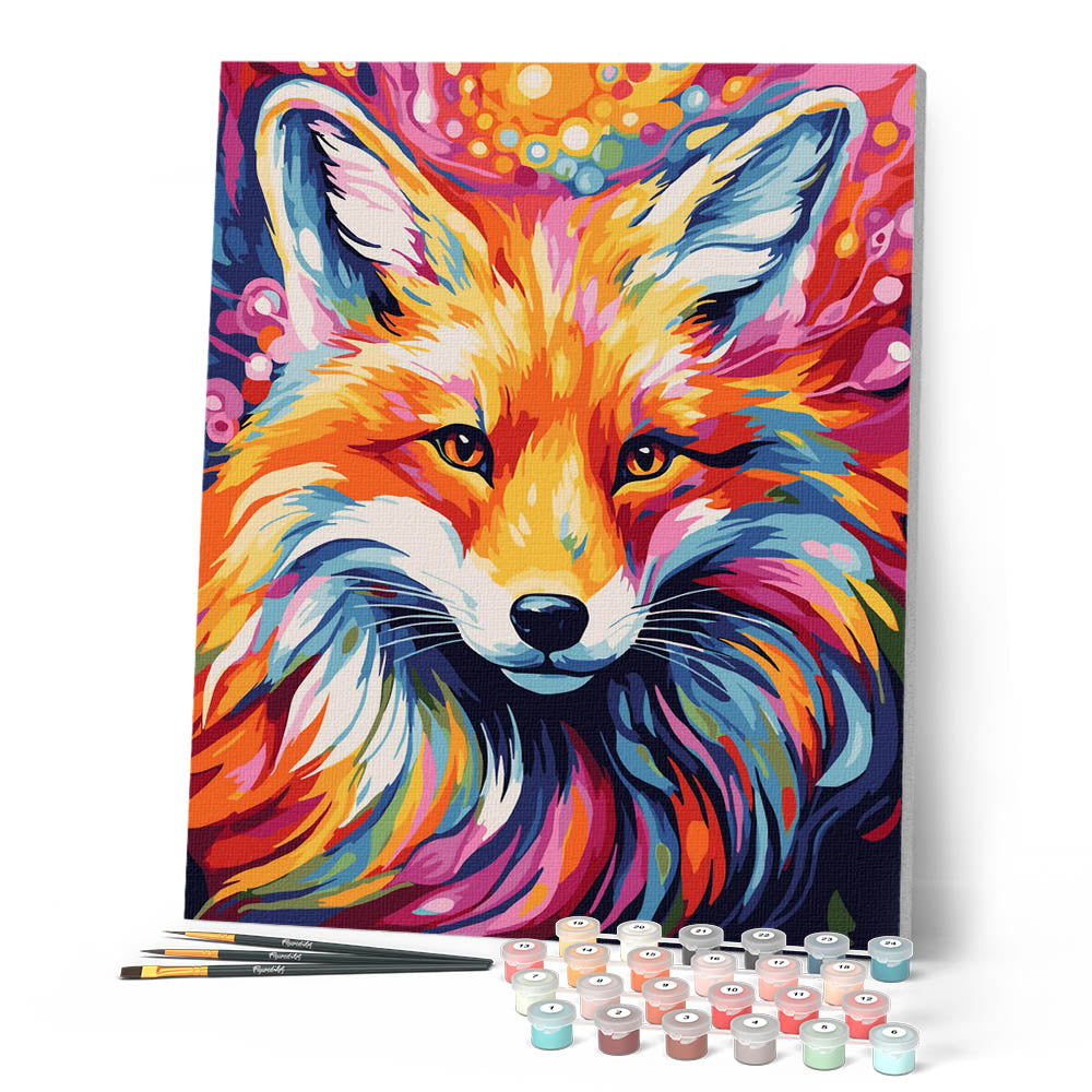 Paint By Numbers - Abstract Coloured Fox