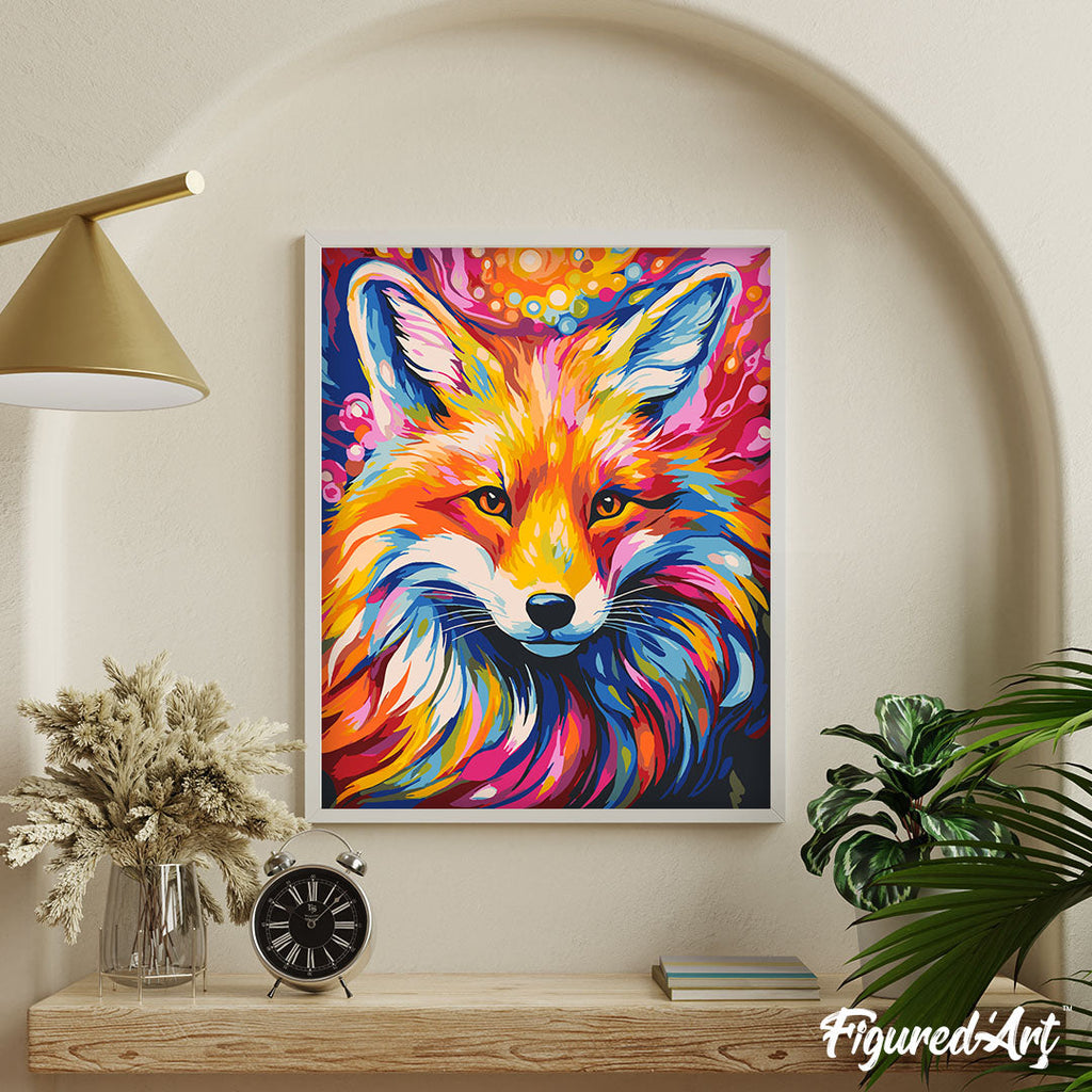 Paint By Numbers - Abstract Coloured Fox