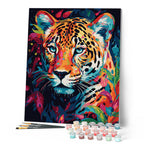 Paint By Numbers - Abstract Coloured Leopard