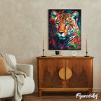 Paint By Numbers - Abstract Coloured Leopard