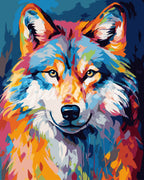 Peinture Par Numéros - Loup Coloré Abstrait