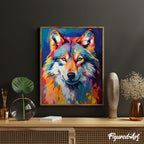 Peinture Par Numéros - Loup Coloré Abstrait