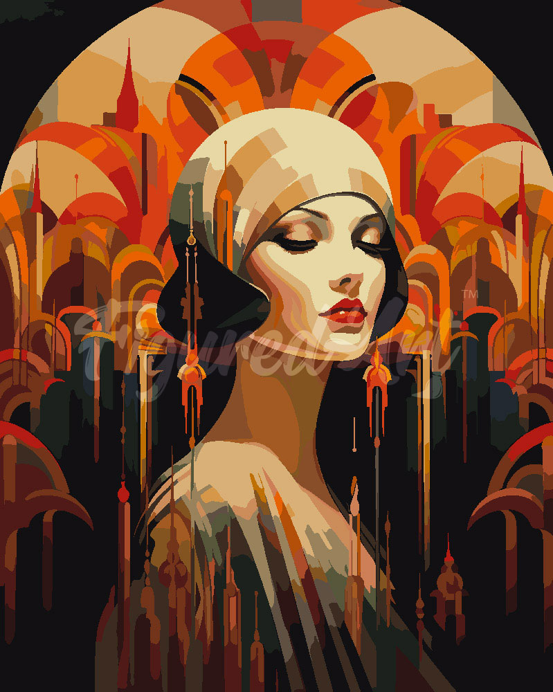 Pintura por números - Mujer Art Déco
