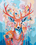 Peinture Par Numéros - Cerf Coloré En Fleurs
