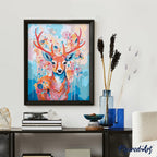 Peinture Par Numéros - Cerf Coloré En Fleurs