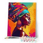 Peinture Par Numéros - Dame Africaine Lumineuse
