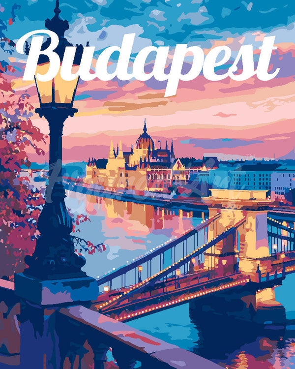 Pintura por números - Póster de viaje Budapest