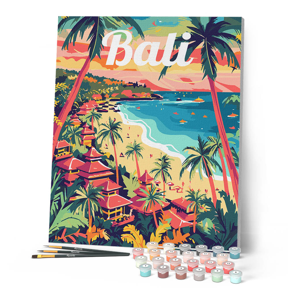 Pintura por números - Póster de viaje Bali