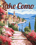 Paint By Numbers - Lake Como In Bloom Travel Poster