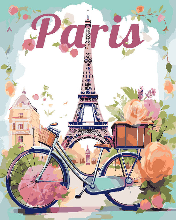 Paint By Numbers - Paris In Bloom Travel Poster