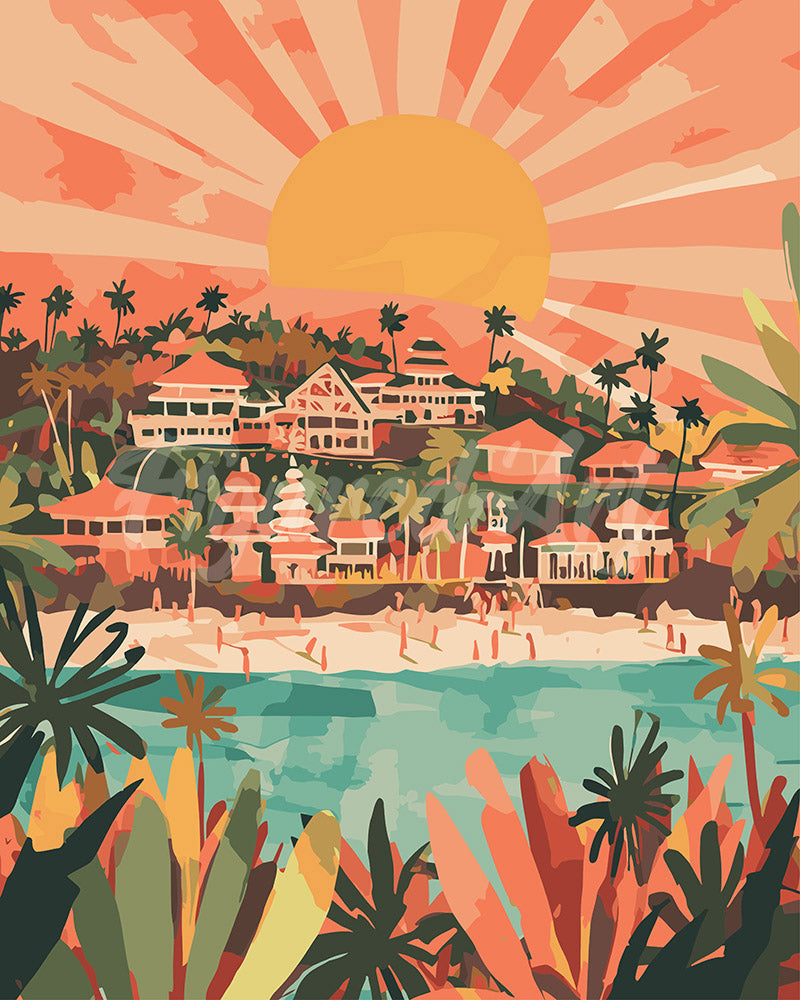 Pintura por números - Amanecer en Bali