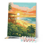 Peinture Par Numéros - Club De Plage Au Coucher Du Soleil
