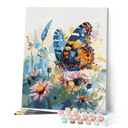 Pintura por números - Mariposa y flores