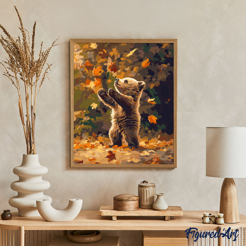 Paint By Numbers - Little Bear And Falling Leaves