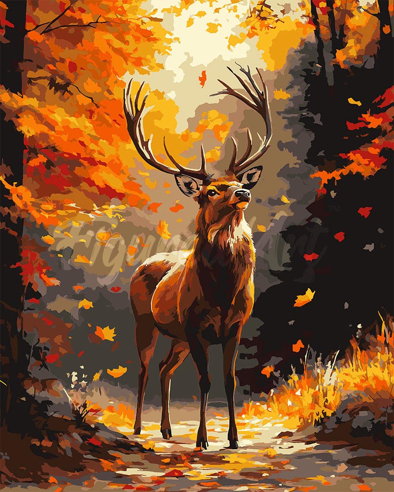 Peinture Par Numéros - Cerf Majestueux En Automne