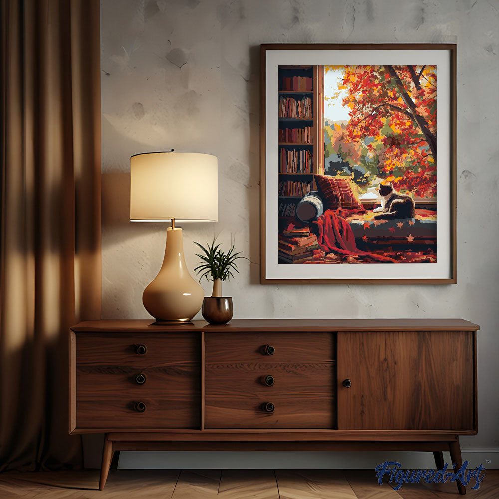 Peinture Par Numéros - Vue Du Chat En Automne