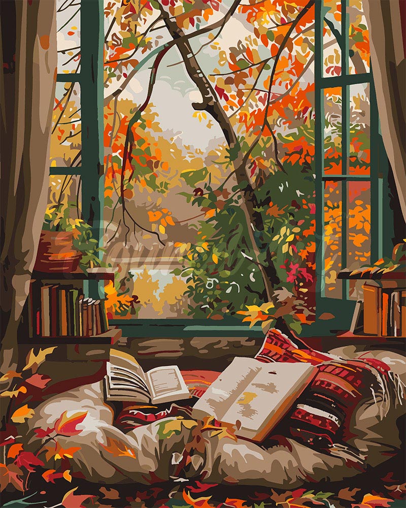 Peinture Par Numéros - Lecture Cosy En Automne