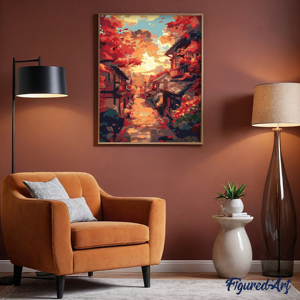 Peinture Par Numéros - Rue D'Automne À Kyoto