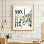 Peinture Par Numéros - Aquarelle Rue De Paris