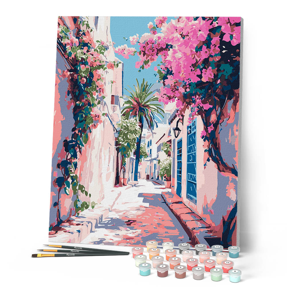 Pintura por números - Callejón florido