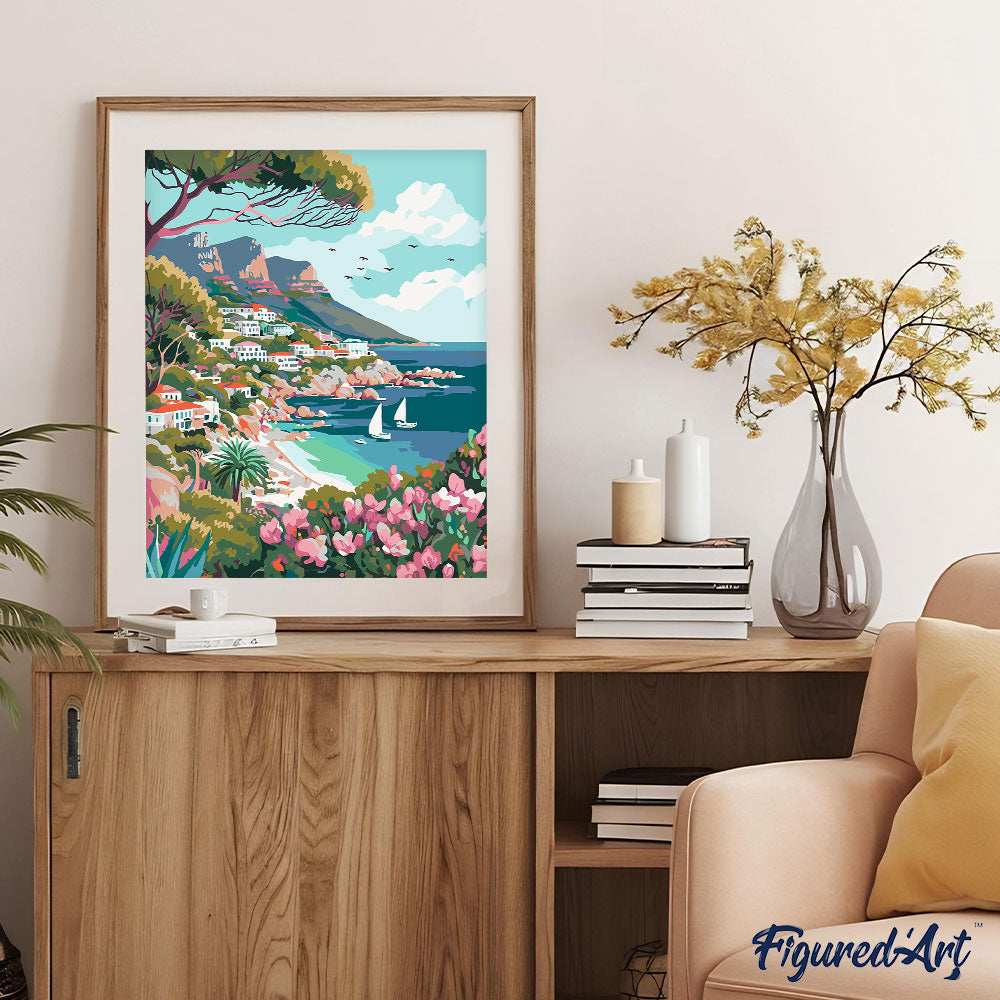 Peinture Par Numéros - Ville Côtière Au Printemps