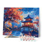 Pintura por números - Pagoda en una noche de otoño