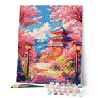 Paint By Numbers - Cherry Blossom Path To The Pagoda
