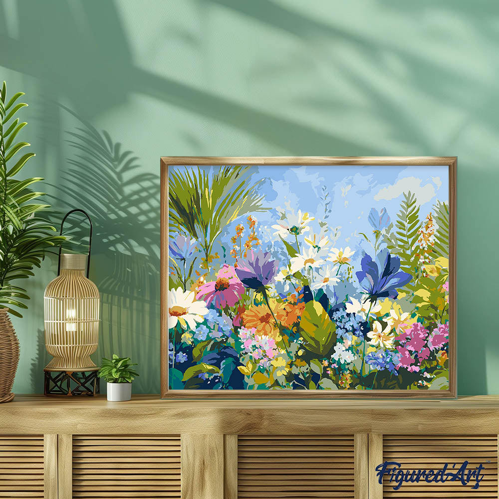 Paint By Numbers - Field Of Colourful Flowers