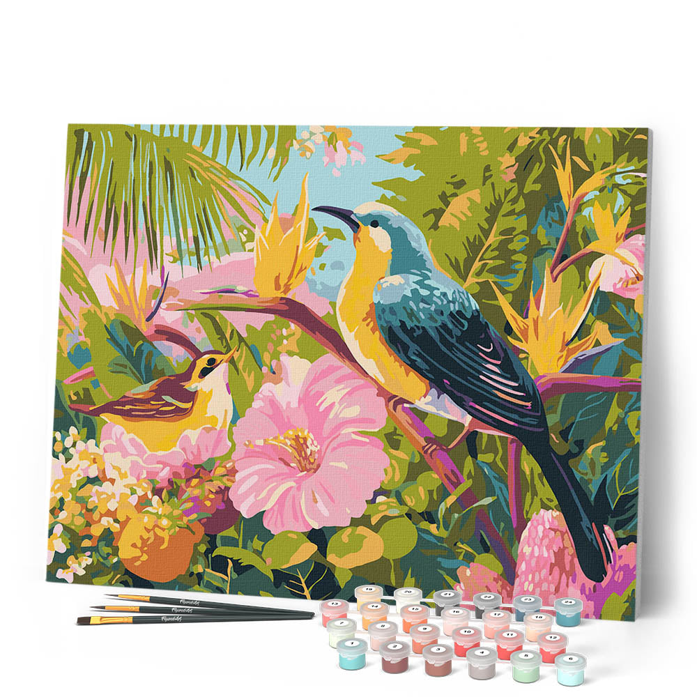 Peinture Par Numéros - Oiseaux Du Jardin Tropical