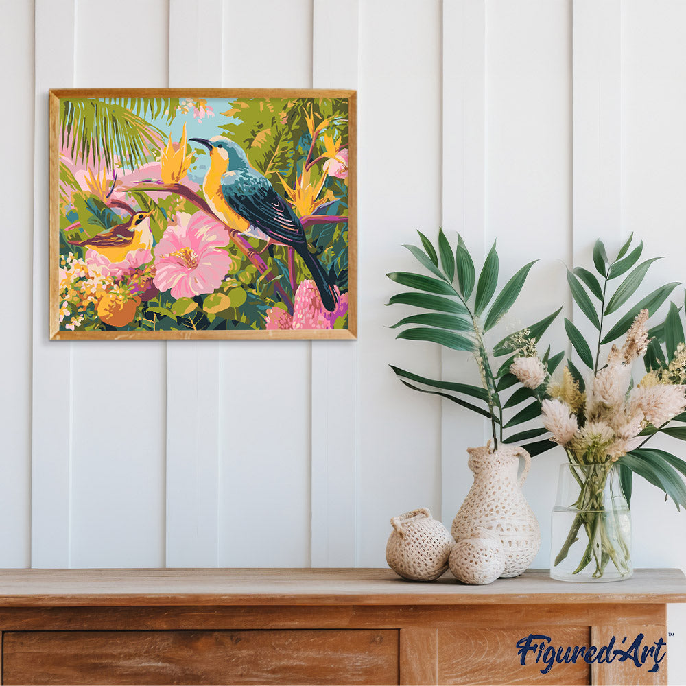Peinture Par Numéros - Oiseaux Du Jardin Tropical