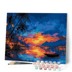 Paint by Numbers - Sunset on the Beach and Lanterns