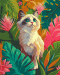 Pintura por números - Gatito Ragdoll en la jungla
