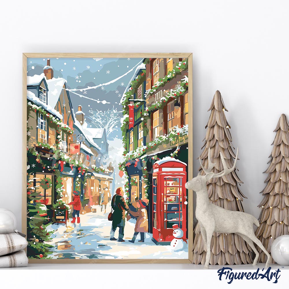Pintura por números - Calle navideña británica