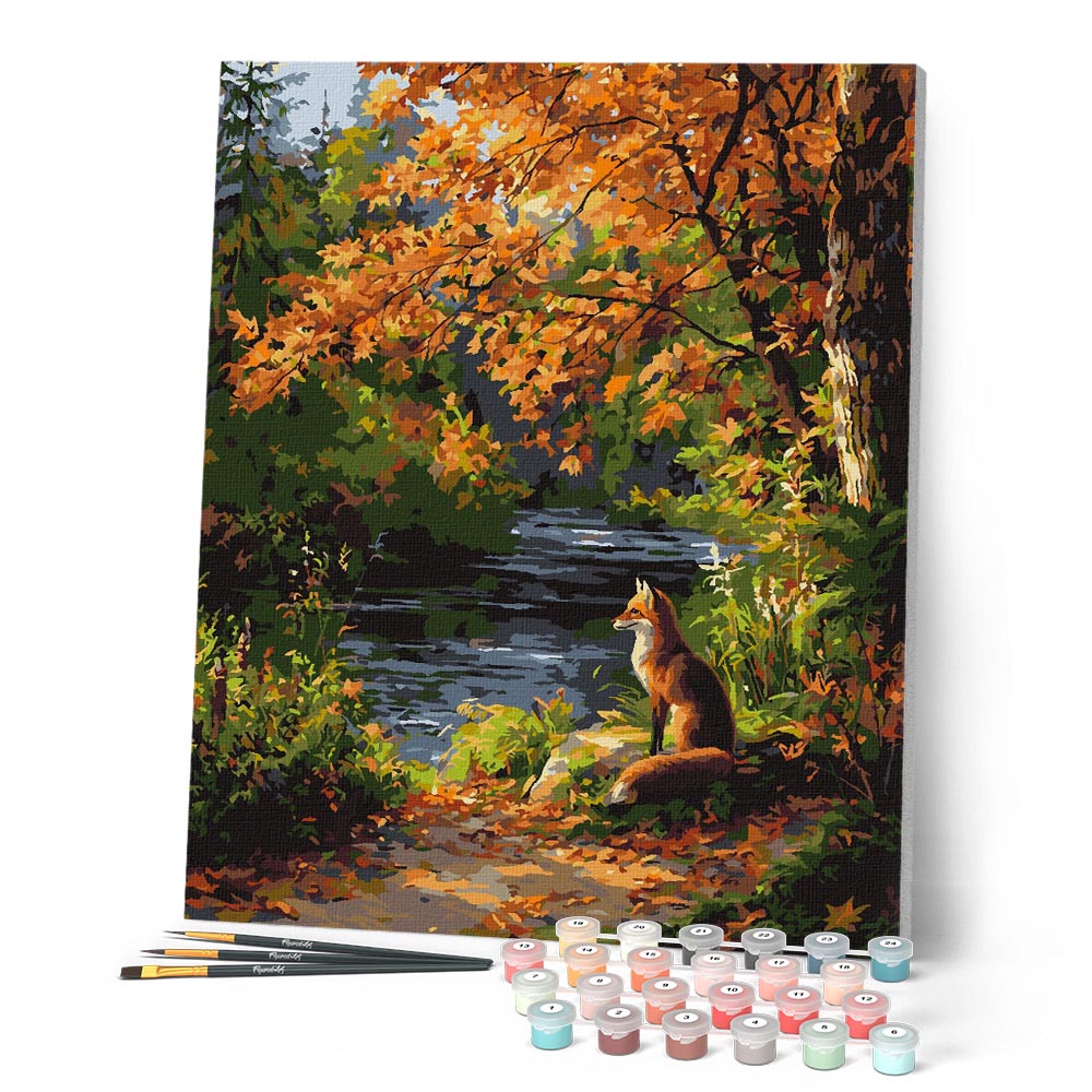 Paint By Numbers - Red Fox By The River