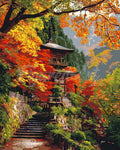 Pintura por números - Pagoda japonesa en otoño
